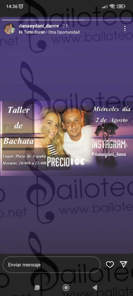 Bailoteo Taller de bachata miércoles 2 Agosto en Plaza España por Noelia y Dani