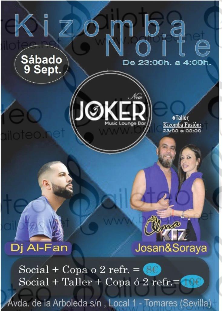 Bailoteo Kizomba noite Sábado 9 Septiembre en Joker con taller de Kizomba fusión por Josan y Soraya