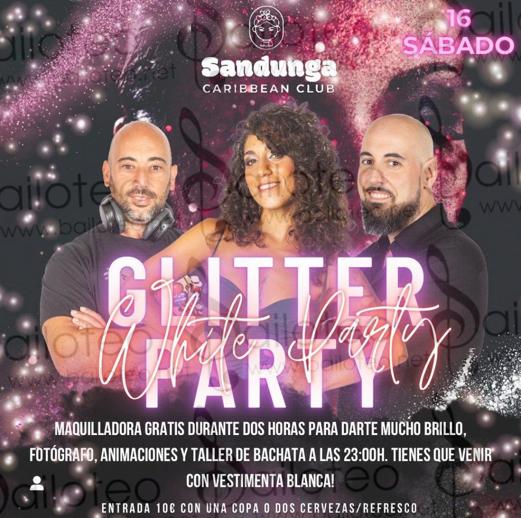 Bailoteo Glitter PARTY SBK Sábado 16 Septiembre en Sandunga Caribbean club con taller de bachata por Nikole y Dani