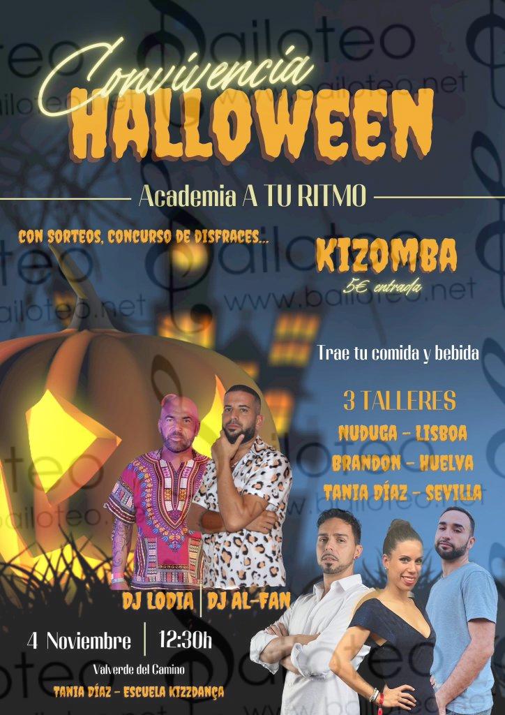 Bailoteo Convivencia Halloween Sábado 4 Noviembre en escuela Kizzdanza de Valverde del camino