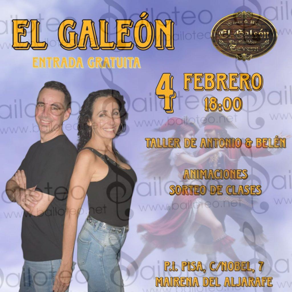 Bailoteo Fiesta SBK Domingo 4 Febrero en taberna El Galeón con taller por Antonio y Belen