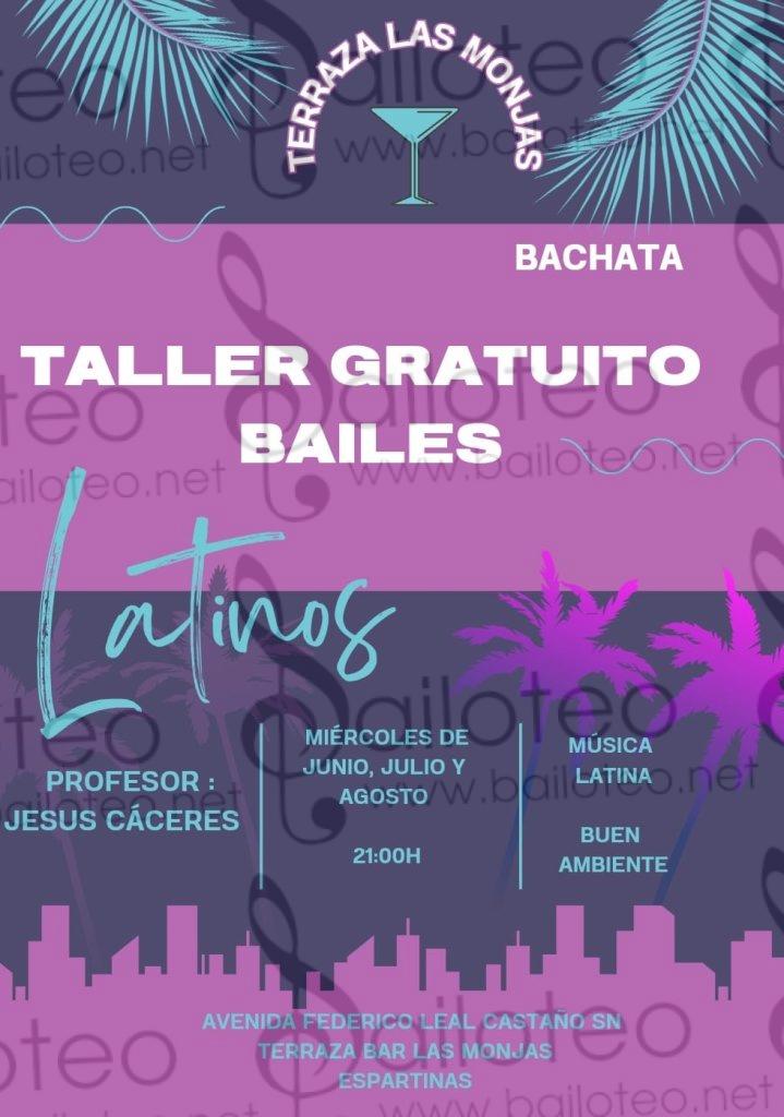 Bailoteo Taller Gratuito Bailes Latinos en Terraza las Monjas Miercoles de Junio Julio Agosto 2024