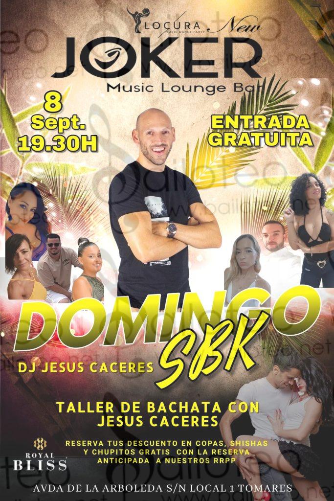 Bailoteo Domingo SBK en Joker y Taller de Bachata el 8 de Septiembre 2024