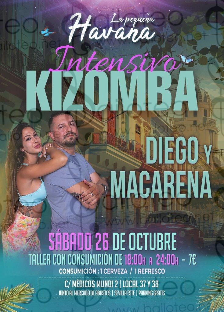 Bailoteo Intensivo Kizomba y Social en La Pequeña Havana el Sabado 26 de Octubre 2024