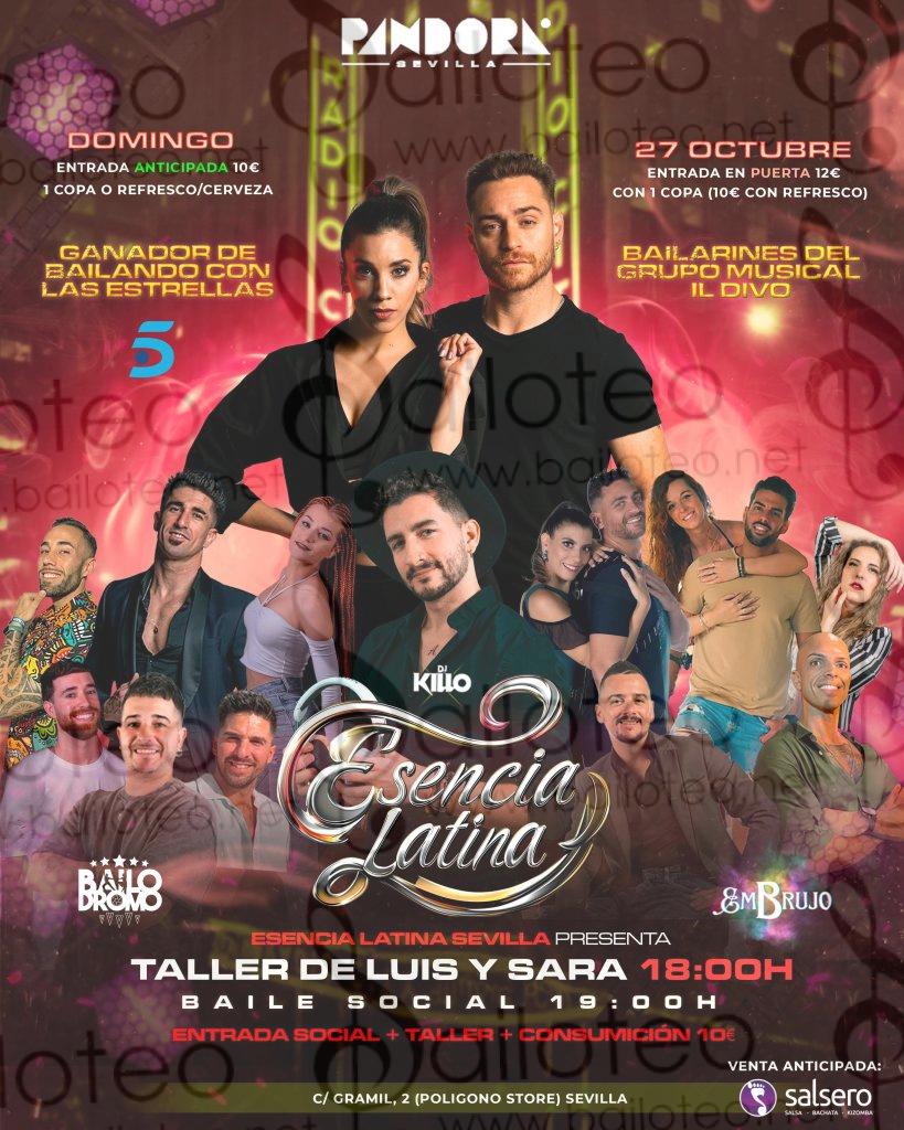 Bailoteo Esencia Latina y taller de bachata en Pandora el Domingo 25 de Octubre 2024