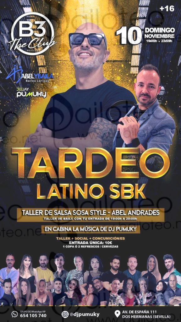 Bailoteo Tardeo Latino SBK y Taller de Salsa en B3 el Domingo 10 de Noviembre 2024