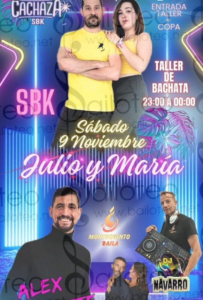 Bailoteo Fiesta SBK en Cachaza y taller de bachata el Sabado 9 de Noviembre 2024