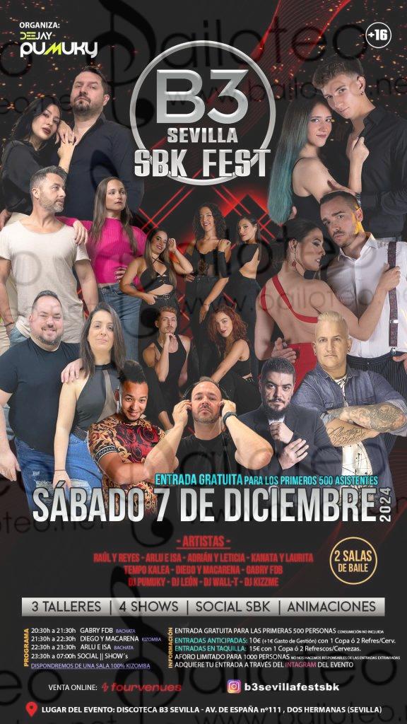 Bailoteo SBK Fest Sevilla en B3 el Sábado 7 de Diciembre 2024