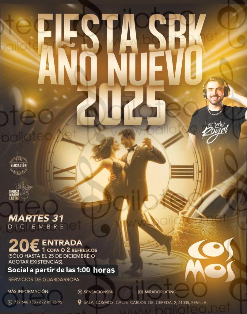 Bailoteo Fiesta Año nuevo 2025 en Cosmos el Martes 31 de Diciembre 2024