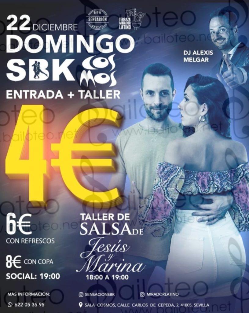 Bailoteo Fiesta SBK y taller de Salsa en Cosmos el Domingo 22 de Diciembre 2024